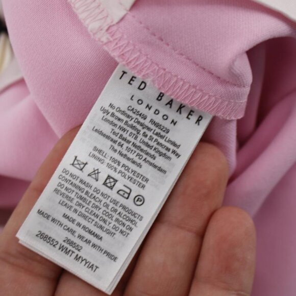 NWT Ted baker pants women's 3 MYYIAT slim trousers pleated lilac high waist - Picture 15 of 16